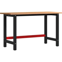 vidaXL Werkbank 140x60x81,5 cm massief eikenhout lichtbruin