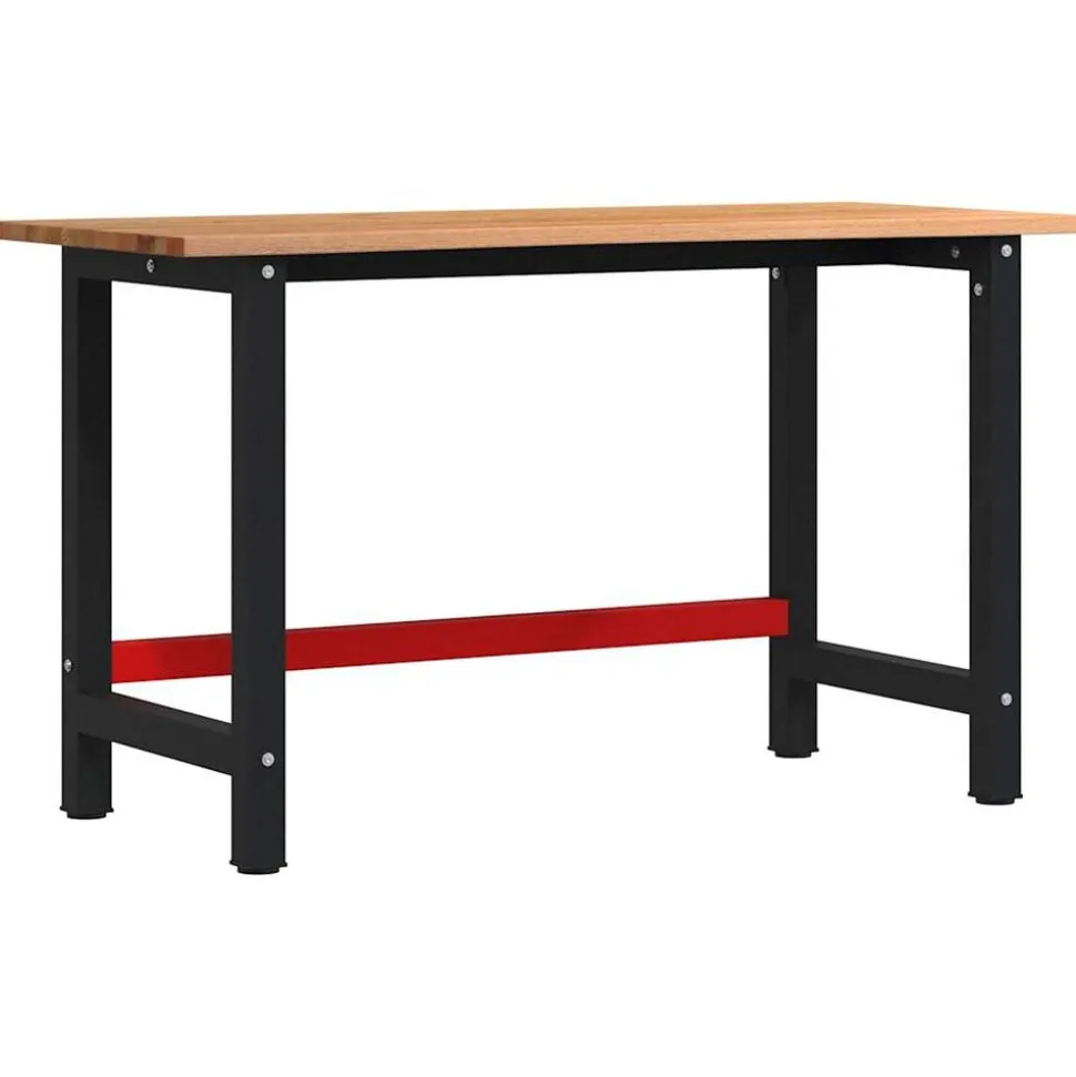 vidaXL Werkbank 140x60x81,5 cm massief eikenhout lichtbruin