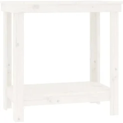 vidaXL Werkbank 80x50x80 cm massief grenenhout wit