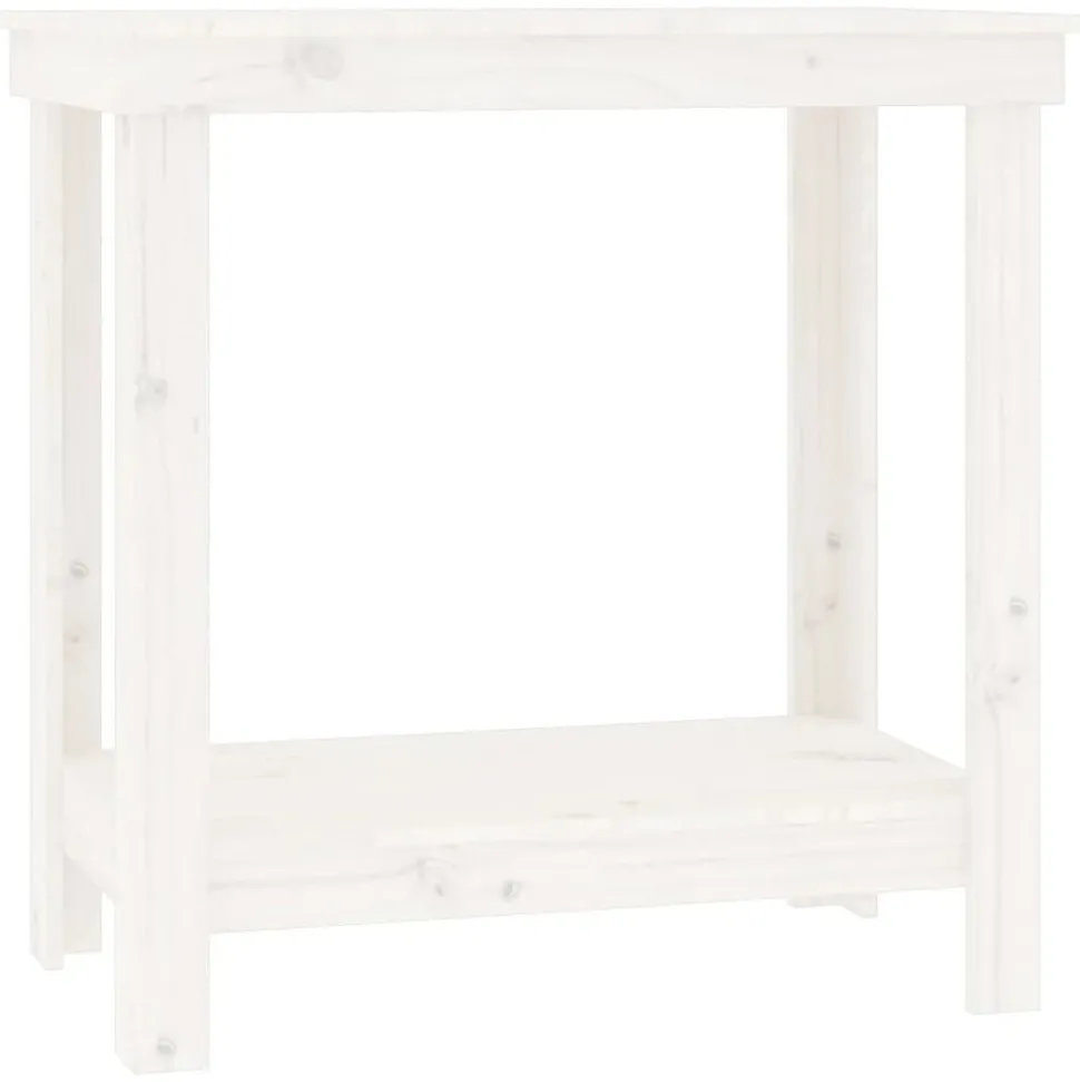 vidaXL Werkbank 80x50x80 cm massief grenenhout wit