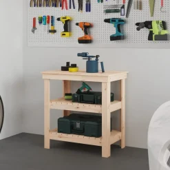 vidaXL Werkbank 78,5x50x80 cm massief grenenhout