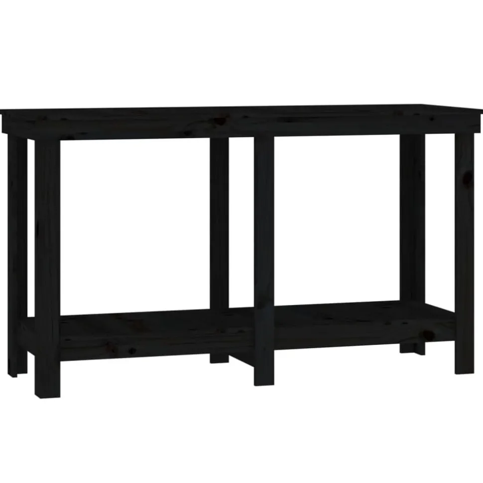 vidaXL werkbank 140x50x80 cm massief grenenhout zwart