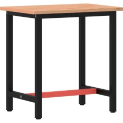vidaXL Werkbank 80x55x81,5 cm massief beukenhout en metaal