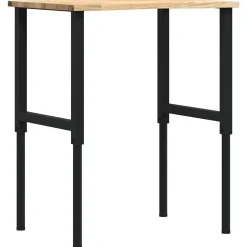 vidaXL Werkbank 80x60x(71,5-98) cm massief eikenhout