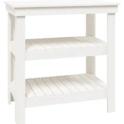 vidaXL Werkbank 78,5x50x80 cm massief grenenhout wit
