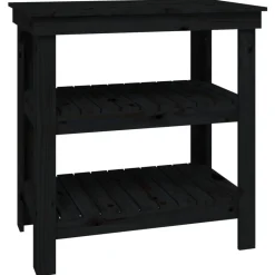 vidaXL Werkbank 78,5x50x80 cm massief grenenhout zwart