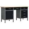 vidaXL Werkbank 160x60x85 cm staal zwart