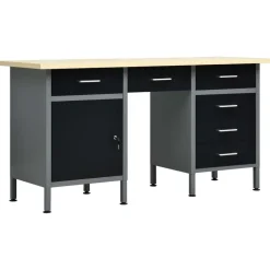 vidaXL Werkbank 160x60x85 cm staal zwart