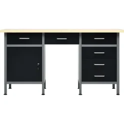 vidaXL Werkbank 160x60x85 cm staal zwart