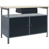 vidaXL Werkbank 120x60x85 cm staal zwart