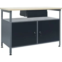 vidaXL Werkbank 120x60x85 cm staal zwart