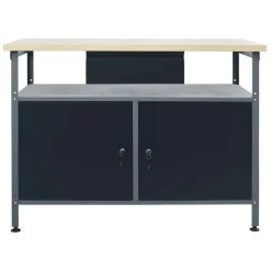 vidaXL Werkbank 120x60x85 cm staal zwart