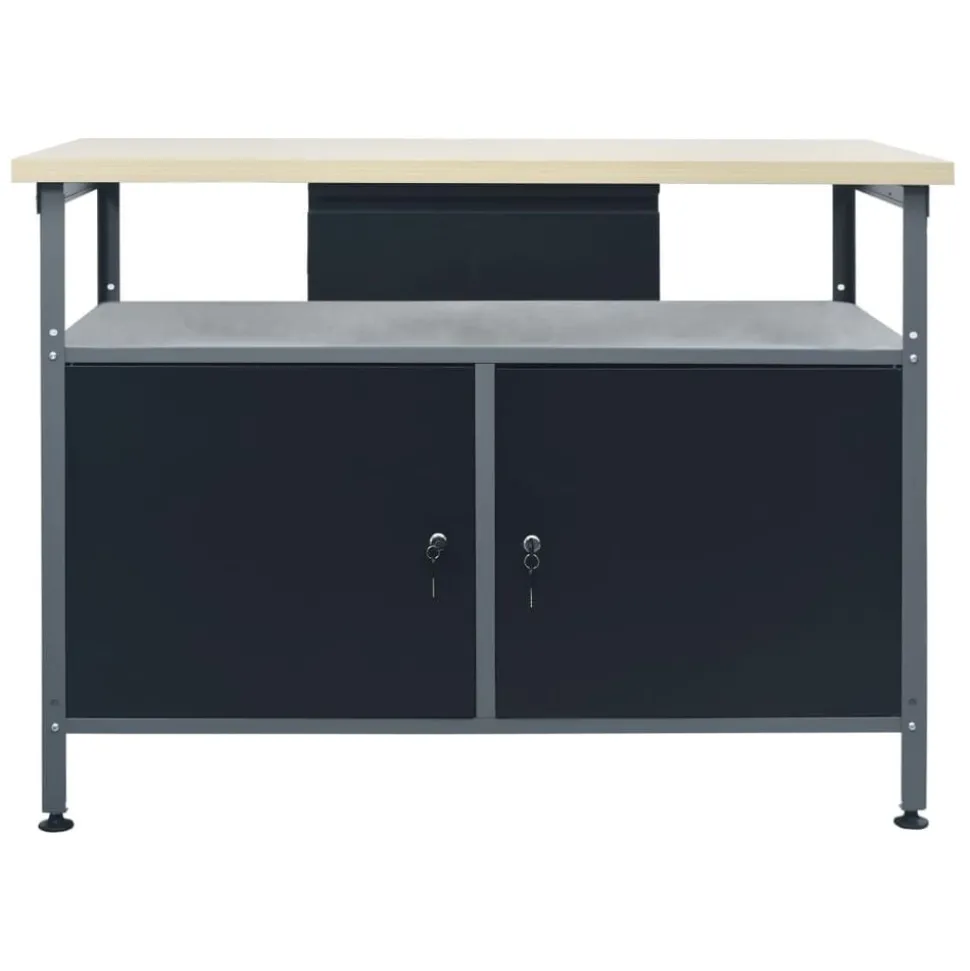 vidaXL Werkbank 120x60x85 cm staal zwart