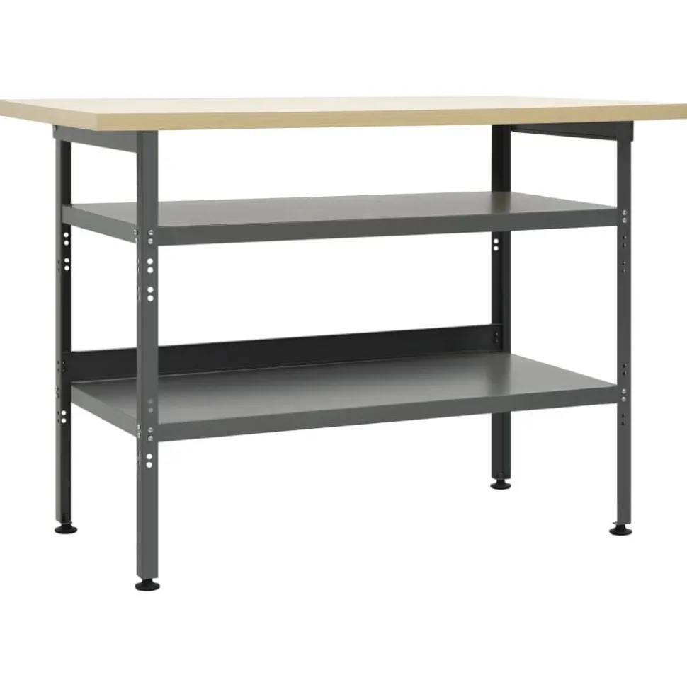 vidaXL Werkbank 120x60x85 cm staal grijs
