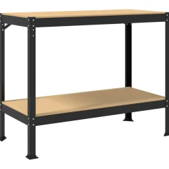 vidaXL Werkbank Zwart 115 x 55 x 91 cm Bewerkt hout en metaal