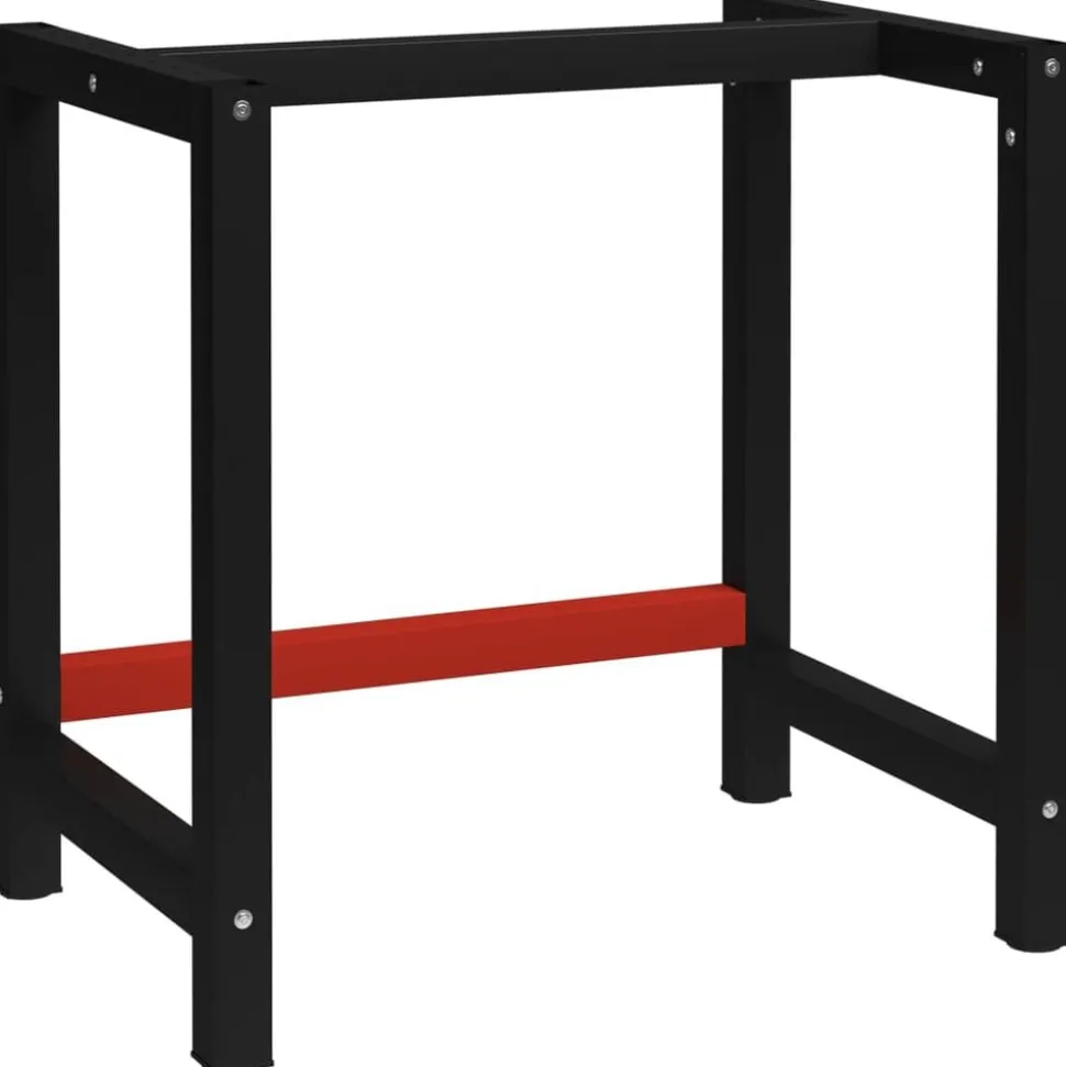 vidaXL Werkbankframe 80x57x79 cm metaal zwart en rood