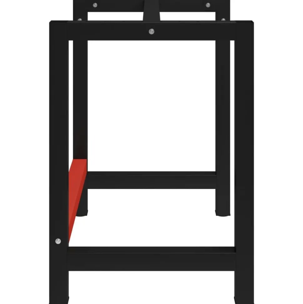 vidaXL Werkbankframe 80x57x79 cm metaal zwart en rood