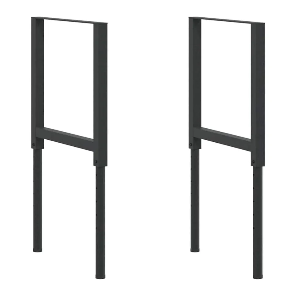 vidaXL Werkbankframes verstelbaar 2 st 55x(69-95,5) cm metaal zwart