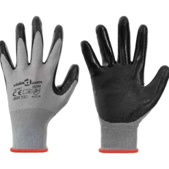 vidaXL Werkhandschoenen 12 pcs Grijs en zwart 7 / S Polyester