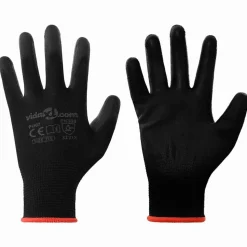 vidaXL Werkhandschoenen 12 pcs Zwart 7 / S Polyester