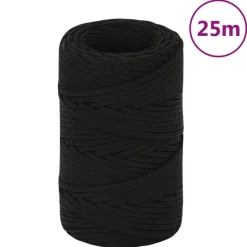 vidaXL Werktouw 2 mm 25 m polyester zwart