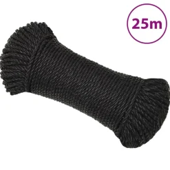 vidaXL Werktouw 3 mm 25 m polypropeen zwart
