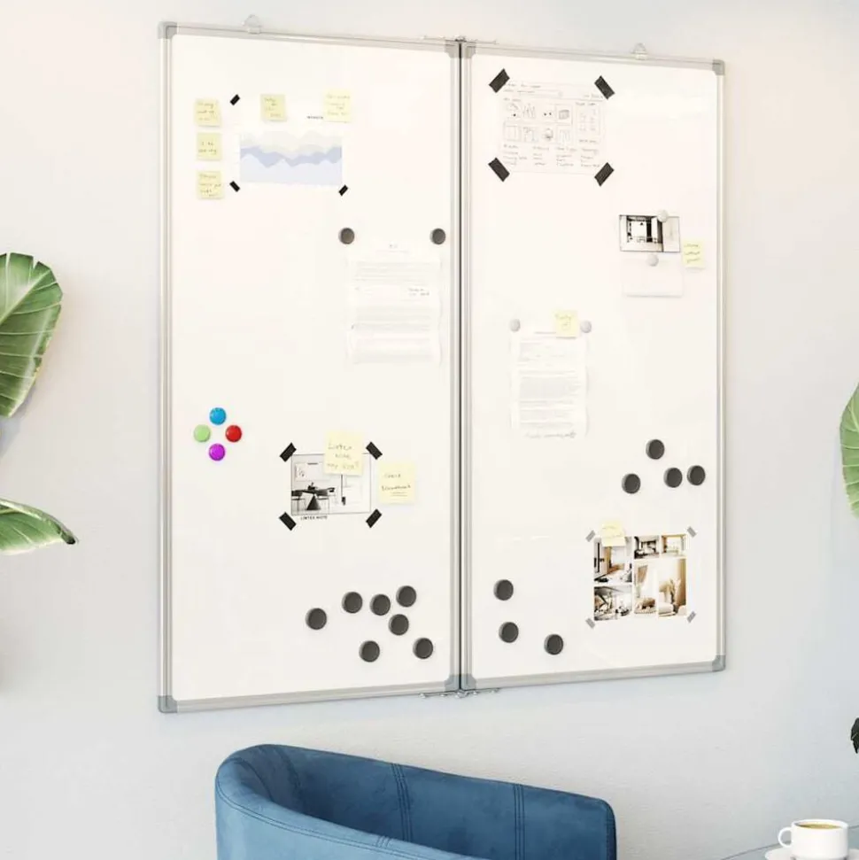 vidaXL Whiteboard magnetisch inklapbaar 80x80x1,7 cm aluminium
