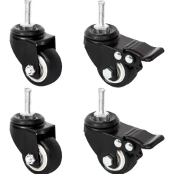 vidaXL Wielen voor plantenbak 4 st 8x3,5x8 cm ijzer zwart