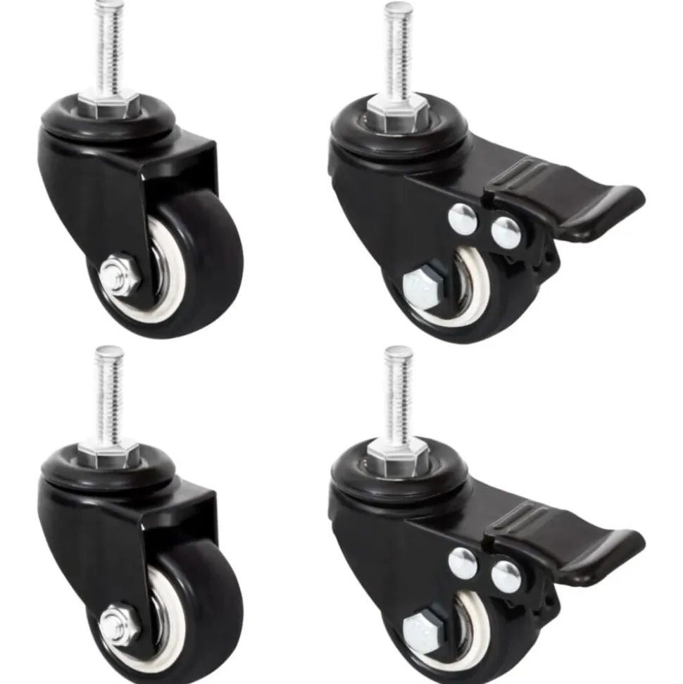 vidaXL Wielen voor plantenbak 4 st 8x3,5x8 cm ijzer zwart