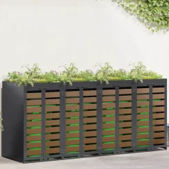 vidaXL Wieltjesbakopslag voor 4 bakken Antraciet 340 x 77.5 x 115.5 cm