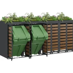 vidaXL Wieltjesbakopslag voor 4 bakken Antraciet 340 x 77.5 x 115.5 cm