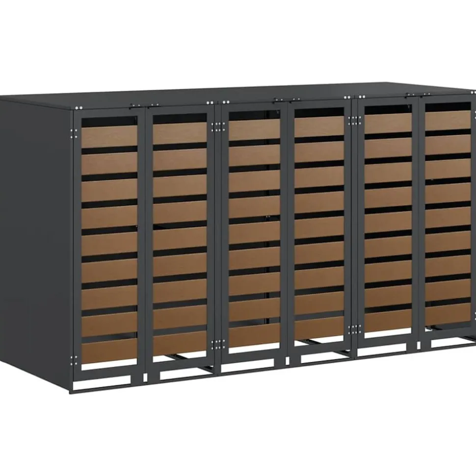 vidaXL Wieltjesbakopslag voor 3 bakken Antraciet 340 x 77.5 x 115.5 cm