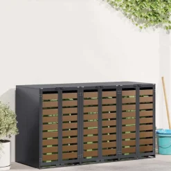 vidaXL Wieltjesbakopslag voor 3 bakken Antraciet 340 x 77.5 x 115.5 cm