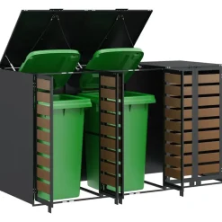 vidaXL Wieltjesbakopslag voor 3 bakken Antraciet 340 x 77.5 x 115.5 cm