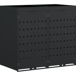 vidaXL Wieltjesbakopslag voor 2 bakken Zwart 136 x 77,5 x 121,5 cm