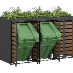 vidaXL Wieltjesbakopslag voor 3 bakken Antraciet 340 x 77.5 x 115.5 cm