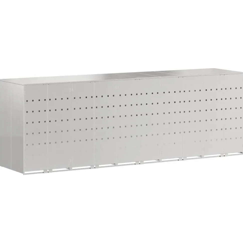 vidaXL Wieltjesbakopslag voor 3 bakken Zilver 340 x 77.5 x 115.5 cm