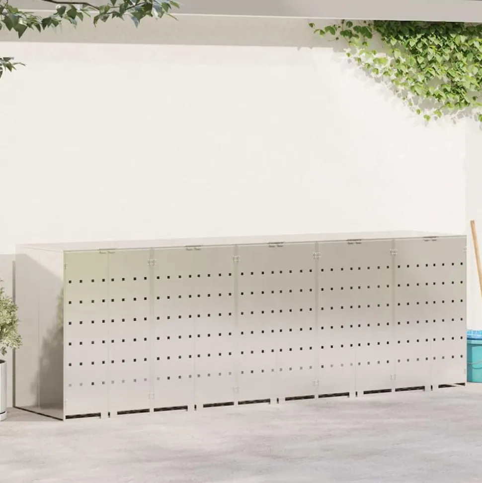 vidaXL Wieltjesbakopslag voor 3 bakken Zilver 340 x 77.5 x 115.5 cm