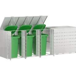 vidaXL Wieltjesbakopslag voor 3 bakken Zilver 340 x 77.5 x 115.5 cm