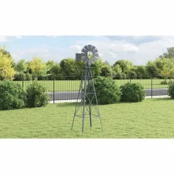 vidaXL Windmolen Grijs 84 x 68 x 245 cm IJzer