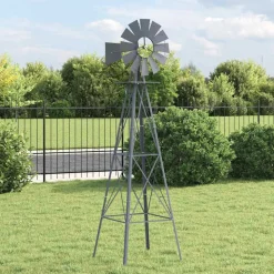 vidaXL Windmolen Grijs 84 x 68 x 245 cm IJzer