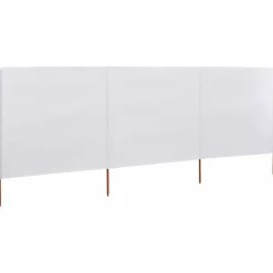 vidaXL Windscherm 3-panelen 400x120 cm stof wit