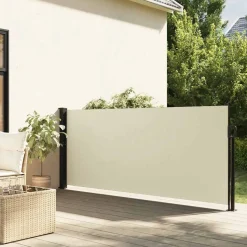 vidaXL Windscherm uittrekbaar 100x300 cm crèmekleurig