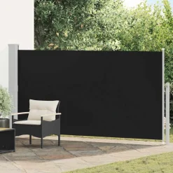 vidaXL Wind-/zonnescherm uittrekbaar 160x300 cm zwart