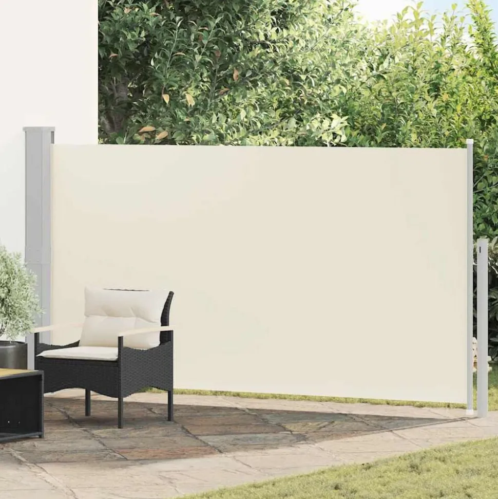 vidaXL Wind-/zonnescherm uittrekbaar 160x300 cm crèmekleurig