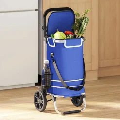 vidaXL Winkel trolley Blauw 36,5 x 46,5 x 100,5 cm Oxford stof