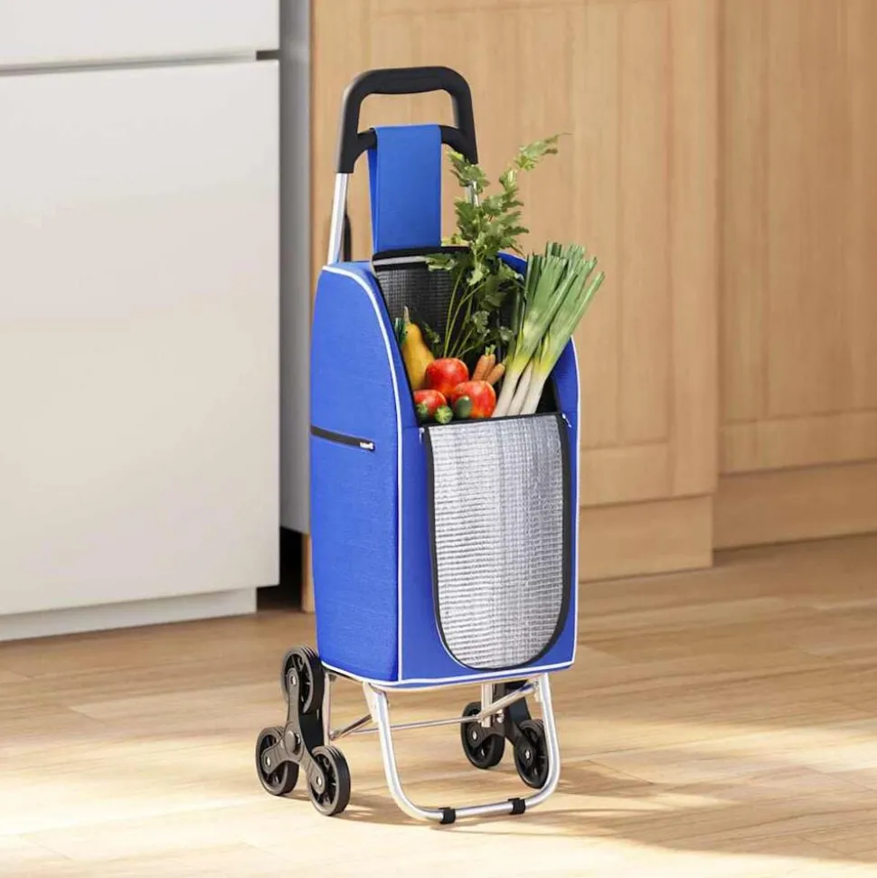vidaXL Winkel trolley Blauw 39,5 x 33 x 93 cm Oxford stof