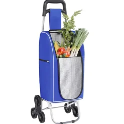 vidaXL Winkel trolley Blauw 39,5 x 33 x 93 cm Oxford stof