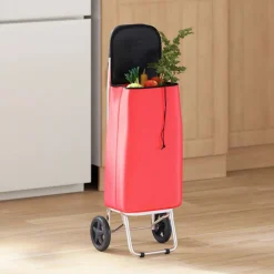 vidaXL Winkel trolley Rood 35 x 28 x 92 cm Oxford stof