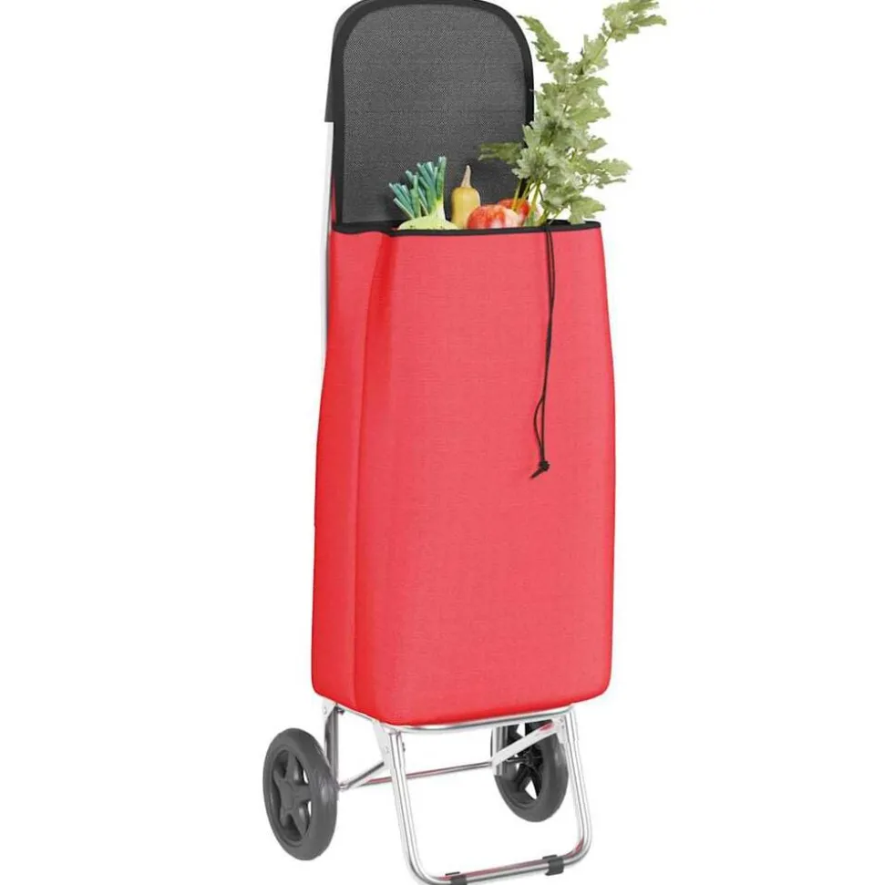 vidaXL Winkel trolley Rood 35 x 28 x 92 cm Oxford stof